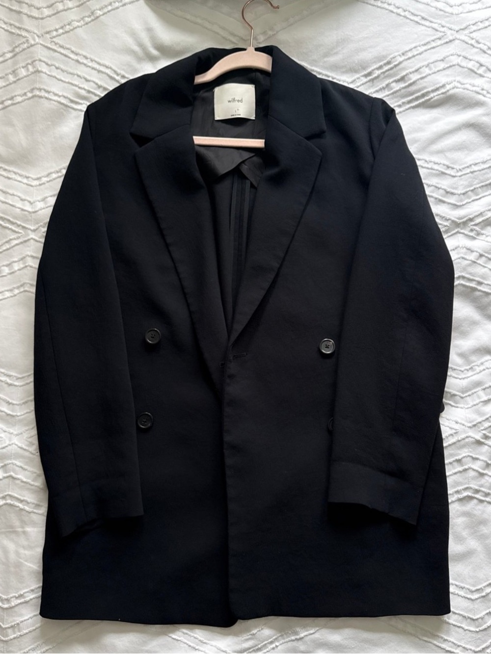 Wilfred Black Double-Breasted Blazer Jacket
